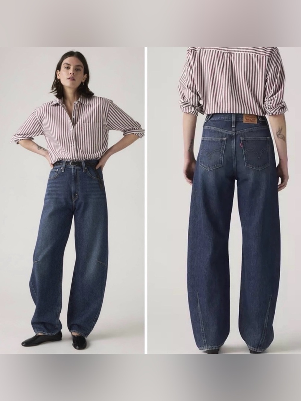 Levi Cinch Barrel wide leg Women's Dark Blue Denim Jeans size 29